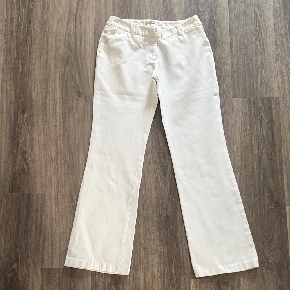 Ulla Johnson White Trousers Size 8 Women’s Mid Rise Bootcut Pants